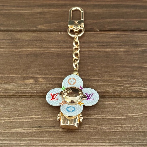 Gold and Multicolor Flower Keychain